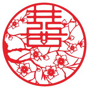 新款窗花纸结婚婚房装饰窗户门贴喜子喜字贴创意新中式双喜植绒布
