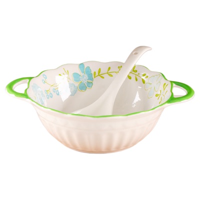 陶瓷镂空10英寸清新ins风双耳碗