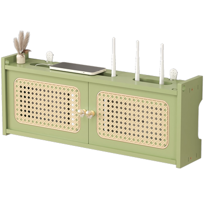 机顶盒路由器收纳盒实木置物架