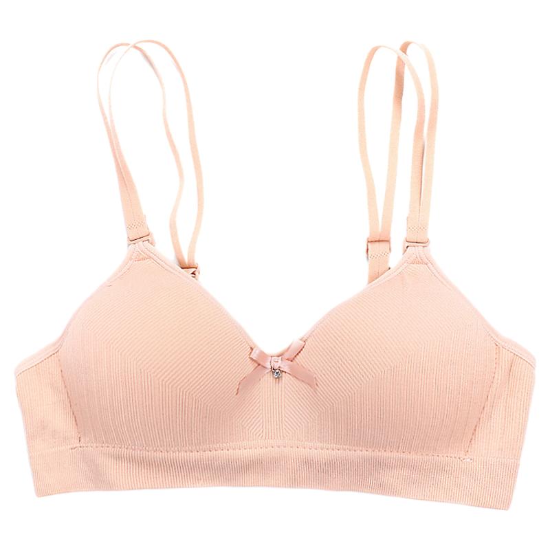 少女款内衣女初中生光面固定杯高