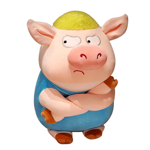 网红拽拽猪公仔可爱卖萌猪玩偶生气猪娃娃毛绒玩具搞怪男女生礼物