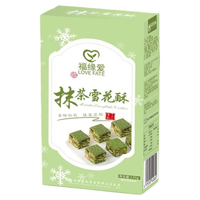 福缘爱抹茶雪花酥120克盒装