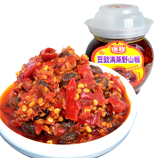 锦程豆豉野山椒剁辣椒酱湖南特产农家拌面酱下饭菜辣酱850g拌饭酱