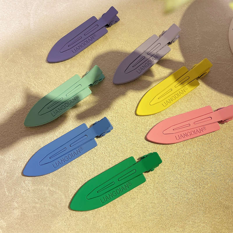 3只装~金属感无痕一字夹子侧边刘海夹潮流百搭发卡发饰渐变色新款