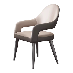 北欧轻奢高级餐椅意式现代简约靠背餐桌椅酒店餐厅洽谈椅皮主人椅