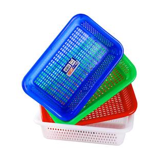 多功能塑料篮加厚沥水洗菜篮长方形框超市饭店厨房配货麻辣烫篮子