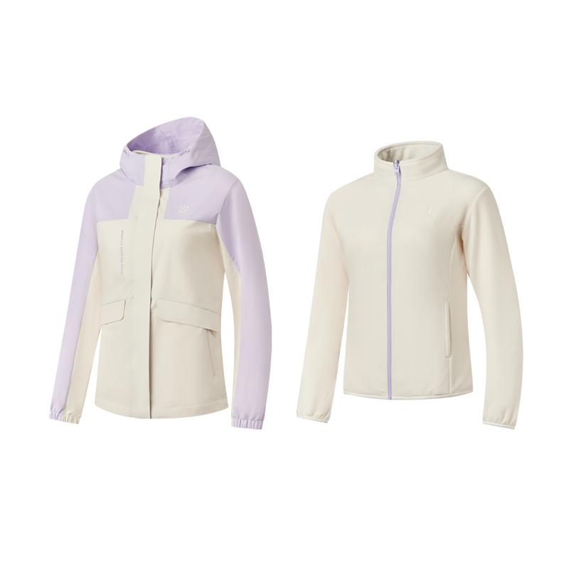 【山神】乔丹三合一冲锋衣女2025新款风衣防风防泼水保暖梭织外套