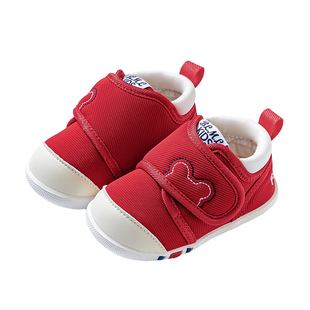 Ginofu2026年红色拜年鞋1-3岁男女宝宝软底防滑室内外鞋机能鞋子