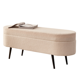 羊羔绒换鞋凳家用门口简约床尾凳衣帽间收纳沙发长凳试衣间储物凳