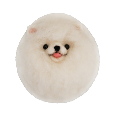 数绵羊羊毛毡戳戳乐diy手工材料包 萨摩耶狗狗猫咪毛球玩偶挂件