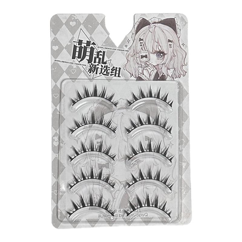 萌乱M349+硬梗小恶魔cos女假睫毛漫画整条一片亚比y2k夸张