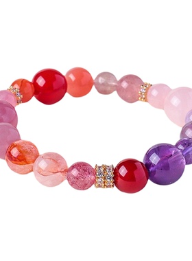 巴度原创五行水晶宝石手链女
