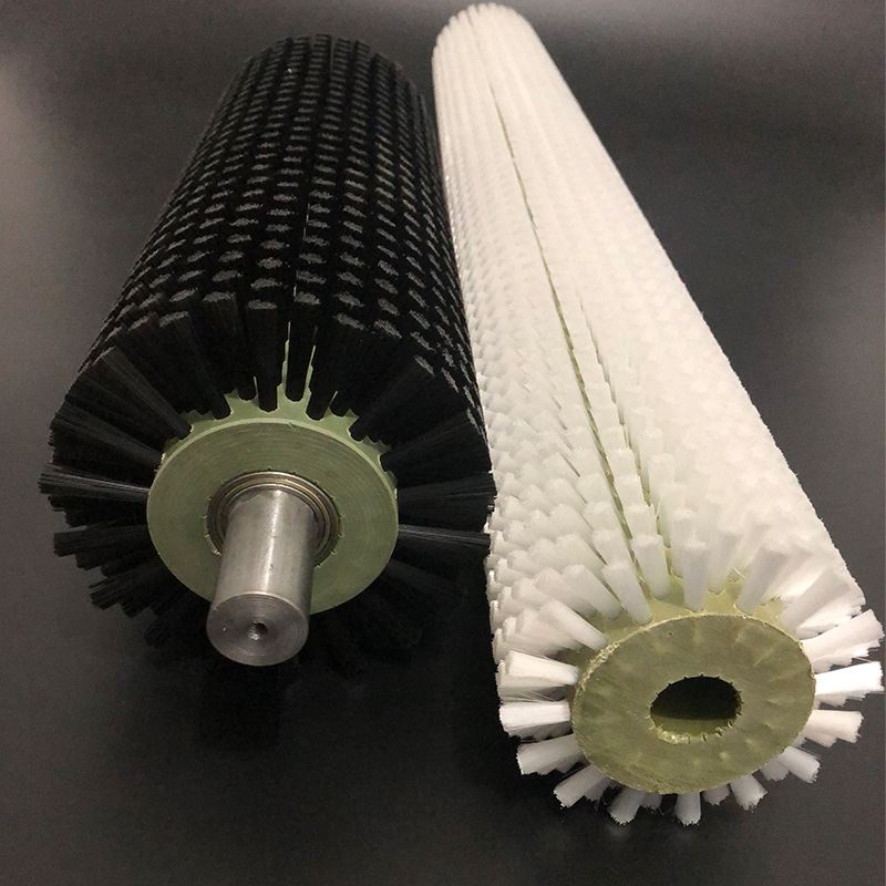 现货工业毛刷辊滚筒刷尼龙钢丝辊滚除锈抛光清洗机圆形圆柱毛刷辊