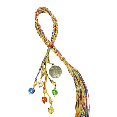 藏式唐卡五路财神民族风车内挂件