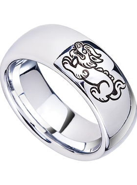 飒雅男士钨金貔貅招财转运戒指