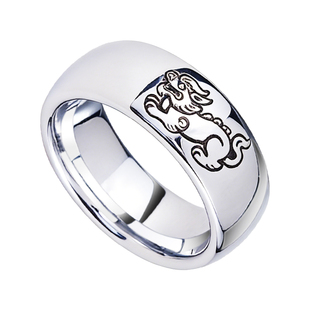 飒雅貔貅戒指男士高级感钨金个性招财复古转运指环宽版小众食指潮