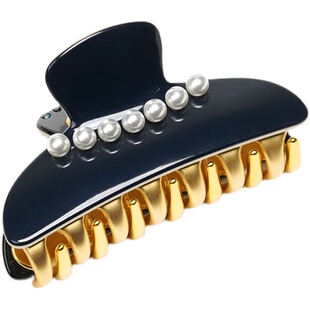 优雅法式抓夹~旺多姆金~大号水钻点钻珍珠抓夹发抓发夹发卡盘发