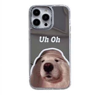 高级感小众猫咪小狗镜面手机壳定制diyiPhone17promax适用苹果16新年情侣宝宝照片透明磁吸15自定义图案14马