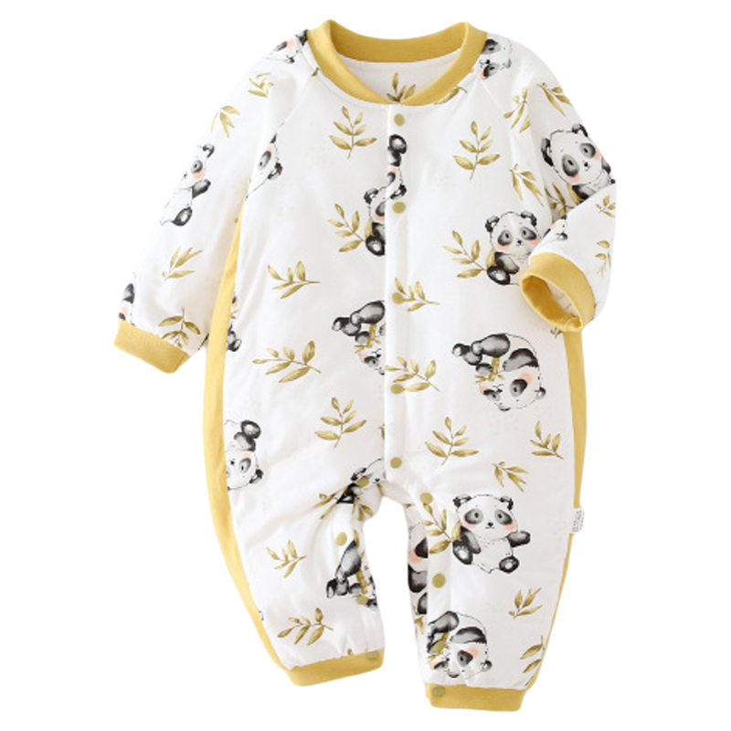 婴儿连体衣纯棉a类80克夹棉秋冬宝宝衣服保暖哈衣爬服新生儿睡袋