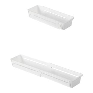 日本进口可伸缩餐具盒抽屉内衣收纳盒冰箱储物盒桌面文具整理盒