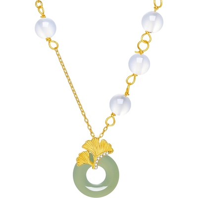 六桂福珠宝925银平安扣套链