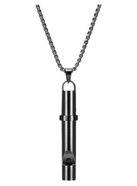 个性可吹响口哨钛钢项链饰品