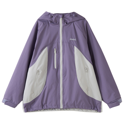 户外休闲连帽拼色冲锋衣防晒外套