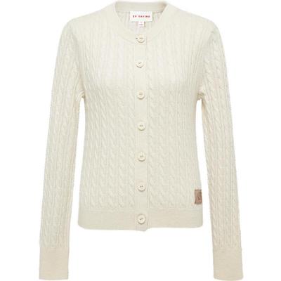 EP雅莹牦牛绒绞花圆领针织开衫