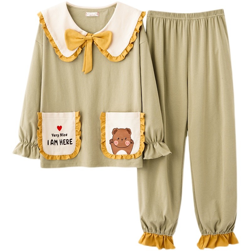 可爱学生韩版卡通夏春秋款家居服
