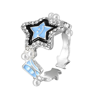 VOYAGE蓝色星星开口可调节戒指女小众设计轻奢食指高级感指环可爱