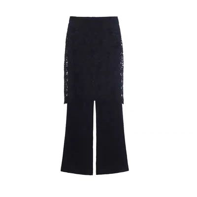 黑色高腰阔腿裤女加绒显瘦