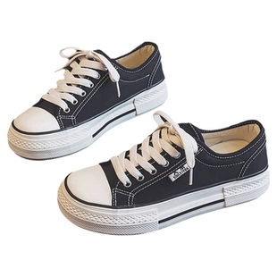 人本芒果头帆布鞋女2026新款红色厚底板鞋百搭舒适透气休闲小白鞋