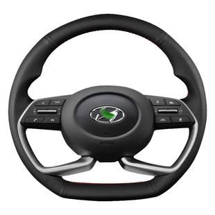 现代新途胜方向盘套真皮手缝沐飒途胜L七代伊兰特库斯途索纳塔十