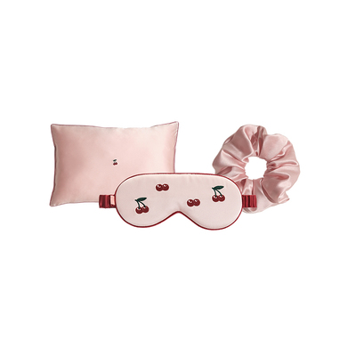 双成记真丝三件套眼罩发圈枕套