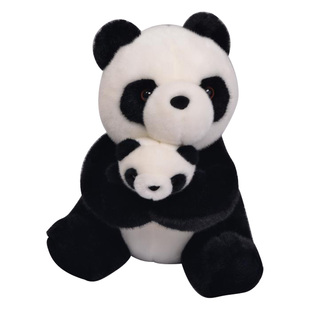 正版pandaway熊猫带路毛绒玩具仿真基地母子熊猫公仔儿童生日礼物
