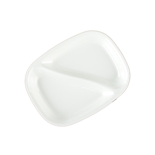 丰美密胺盘子9寸双格餐盘 仿瓷菜盘分格盘烧鹅盘烧鸭盘塑料盘P509