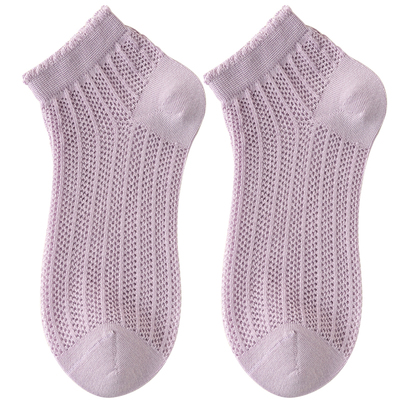 100%纯棉春夏无骨女士短筒袜