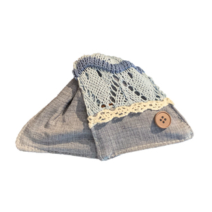 韩国简约氛围感针织毛线纽扣三角抓夹小清新后脑勺中号鲨鱼夹发夹