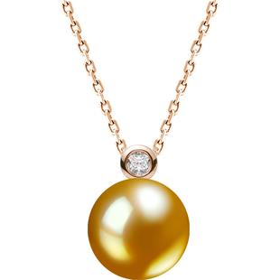 GiO珠宝 南洋金珠项链女颈链18K金海水珍珠吊坠吉尔德赤金大证