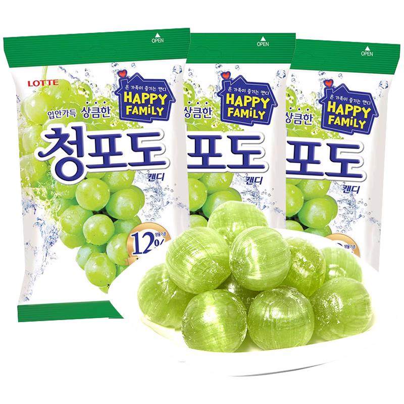 韩国进口乐天青葡萄硬糖水果糖儿童糖果青提零食喜糖韩式正版批发