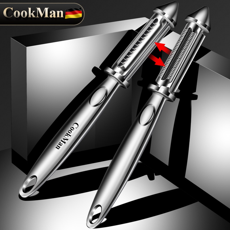 双面削皮刀不锈钢瓜刨刀土豆刨丝器水果削皮神器厨房多功能刮皮刀