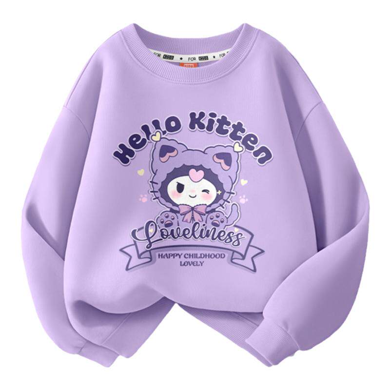 真维斯女童卫衣秋冬2025新款儿童冬季加绒上衣女孩一体绒衣服大童
