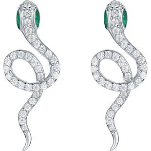 T周六福灵蛇耳钉女生肖蛇耳饰S925银高级小众送女友女神节礼物