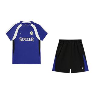 中国乔丹童装男童足球服儿童速干运动套装夏季新款大童短袖训练服