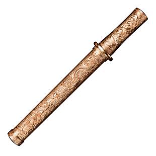 龙泉市泉字号宝剑豪华镀金龙凤短剑一体炫焊纹烧刃手工刀剑未开刃