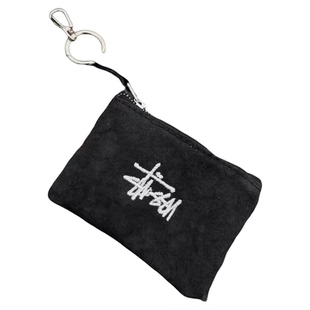 Stussy自主现货帆布包钥匙顶男刺绣零钱包收纳袋卡包cleanfit简约