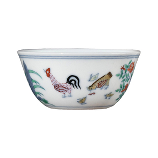 宁封窑景德镇手绘成化斗彩鸡缸杯功夫茶杯陶瓷茶具单杯品茗主人杯