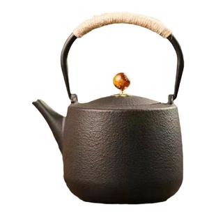 提梁铁壶日式铸铁茶壶复古无涂层茶具八方来财手工烧水壶家居摆设