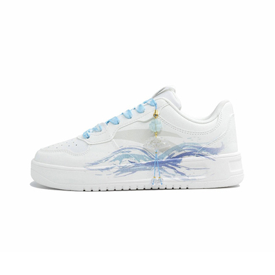 定制球鞋Anta安踏乘风破浪时尚百搭潮流玉扇运动低帮板鞋男款白色