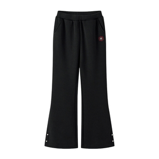 【新年款】POLOWALK女童卫裤2026新品爱心刺绣加绒时尚微叭长裤子